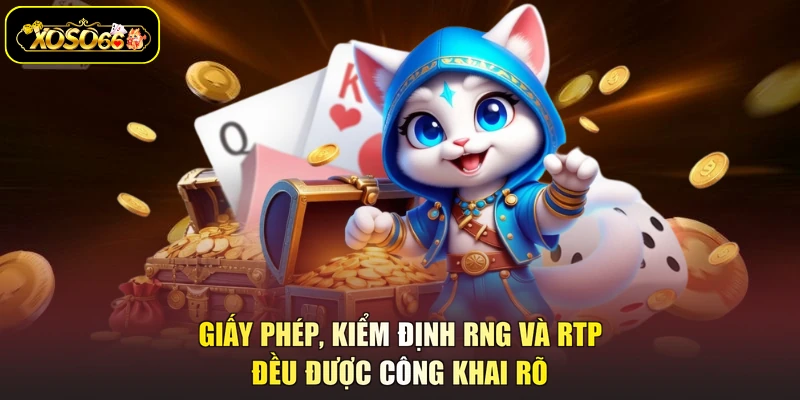 Giấy phép, kiểm định RNG và RTP đều được công khai rõ